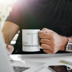 Caneca De Café Mug Moderno com Nome e Iniciais