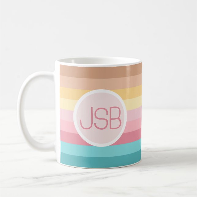 Caneca De Café Mug Monograma Retro da década de 70 (Esquerda)