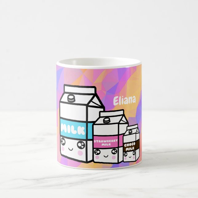 Caneca De Café Mug Mosaico Kawaii Personalizado Trio Milk (Centro)