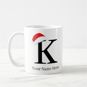 Caneca De Café Mug Natal "K" Inicial