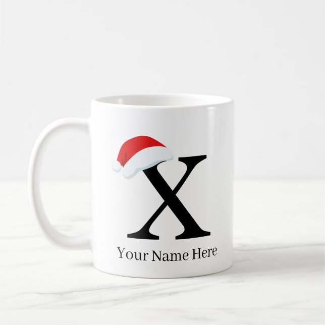 Caneca De Café Mug Natal "X" Inicial (Esquerda)