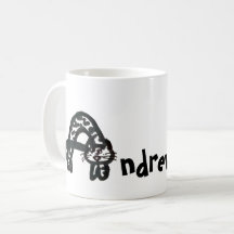 Mug - Nome com Cat - Letra A Inicial