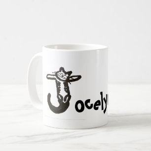 Caneca De Café Mug - Nome com Letra Cat Inicial J