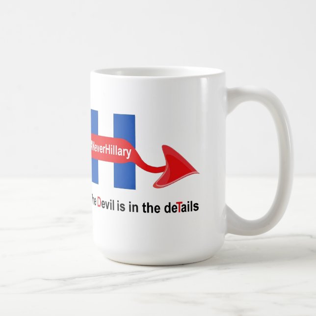 Caneca De Café Mug Nunca Hillary Devil Detalhes (Direita)