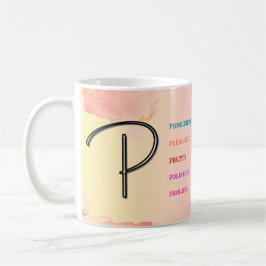 Caneca De Café Mug "P" inicial (11oz)