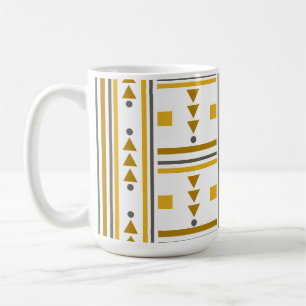 Caneca De Café Mug Padrão Geométrico Amarelo Moderno
