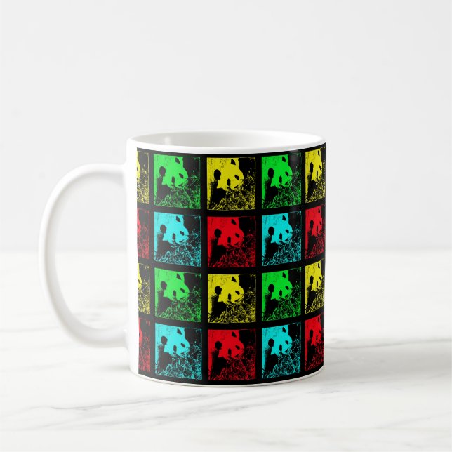 Caneca De Café Mug, Pandas Pop, Pandas Giant, Amarelo Verde Azul  (Esquerda)