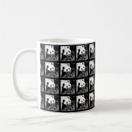 Caneca De Café Mug, Pandas Pop, Pandas Giant, preto e branco