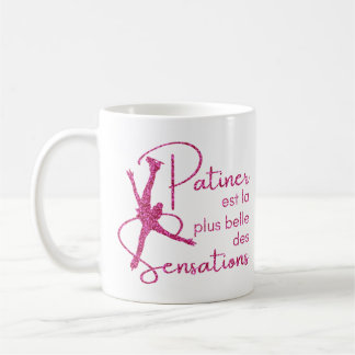 Caneca De Café Mug patin à glace Rose brillant sensation