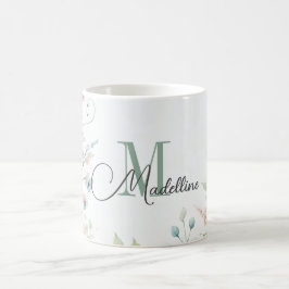 Caneca De Café Mug personalizado com flores selvagens e plantas v