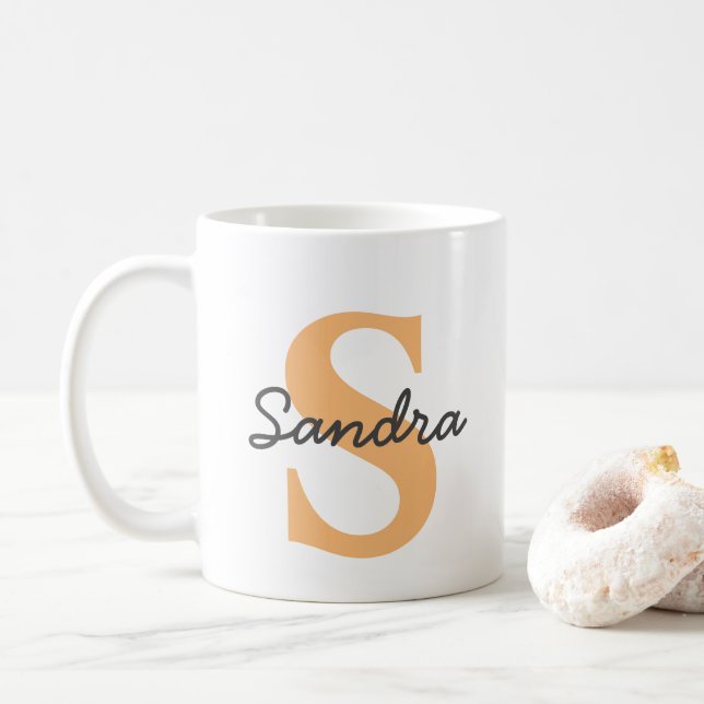 Caneca De Café Mug Personalizado com Nome e Inicial (Com Donut)