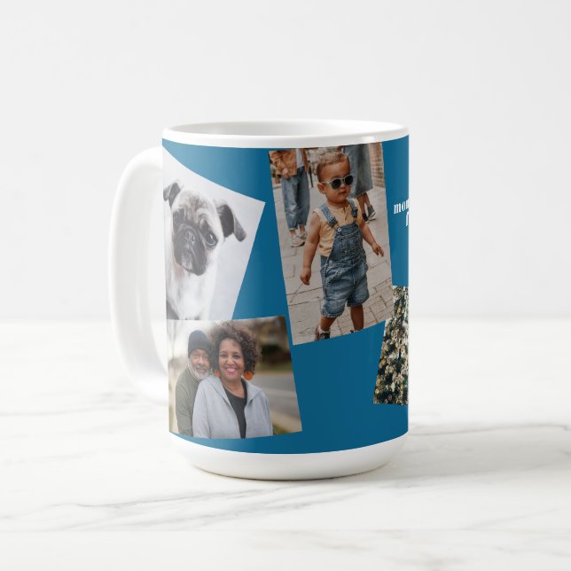 Caneca De Café Mug personalizado de 5 fotos (Frente Esquerda)