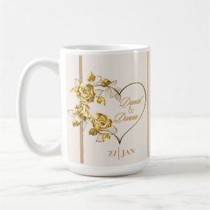 Caneca De Café Mug personalizado de casamento de Ouros