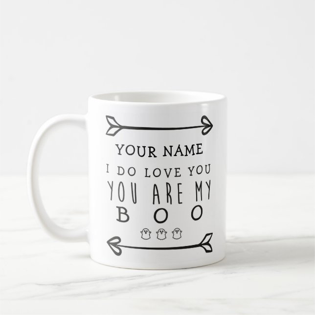 Caneca De Café Mug personalizado de Halloween - Boo (Esquerda)