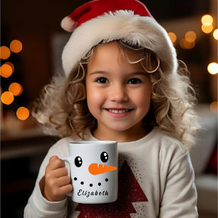 Caneca De Café Mug Personalizado De Snowman Para Crianças Holid
