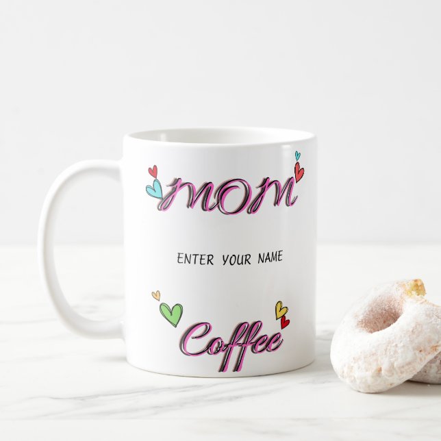 Caneca De Café Mug personalizado do dia da mãe - presente persona (Com Donut)