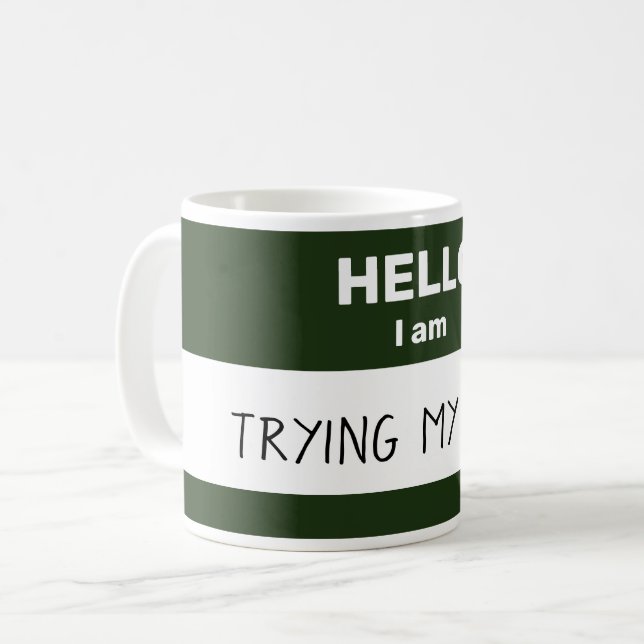 Caneca De Café Mug personalizado "Hello I Am" (Frente Esquerda)