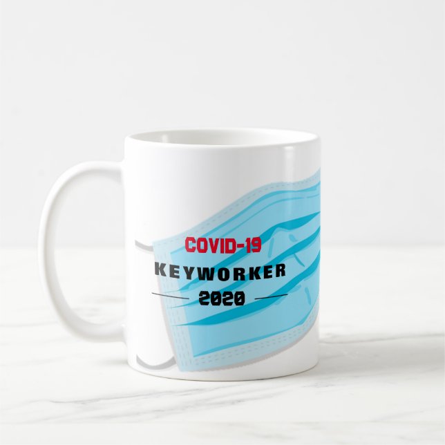 Caneca De Café Mug Personalizável Covid19 KEYWORKER 2020 (Esquerda)