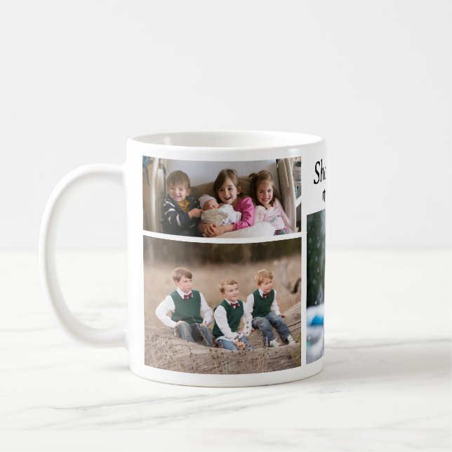 Caneca De Café Mug personalizável de café de 4 fotos (Esquerda)