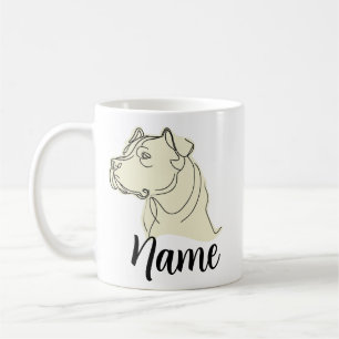 Caneca De Café Mug Pitbull personalizado com o nome do seu animal