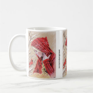 Caneca De Café Mug red cardinal girl festas de natal de inverno
