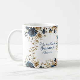Caneca De Café Mug Remerciement fleurs bleues