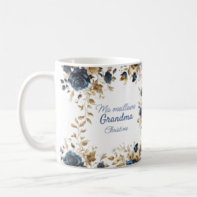 Caneca De Café Mug Remerciement fleurs bleues (Esquerda)