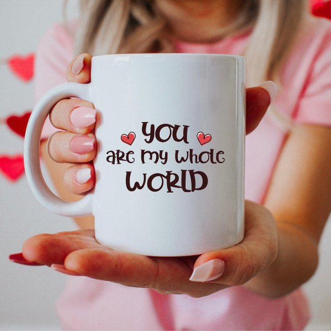 Caneca De Café Mug Romântico De Amor, Você É Meu Mundo Inteiro (Criador carregado)
