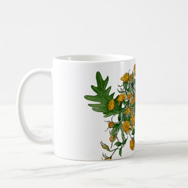 Caneca De Café Mug Rosa Amarelo (Esquerda)