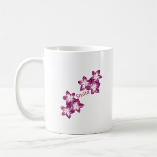 Caneca De Café Mug Smile Fleurs Violettes – Tasse Florale Élégant
