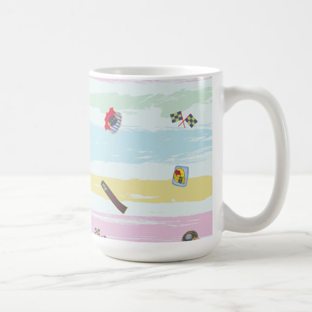 Caneca De Café Mug – Sports & Stripes Pastel Racing Design (Direita)