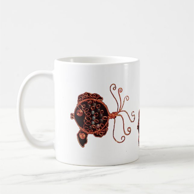 Caneca De Café Mug - Três Peixes De Cobre (Esquerda)