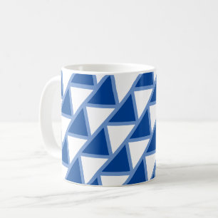 Caneca De Café Mug - Triângulos Cortados em Azul