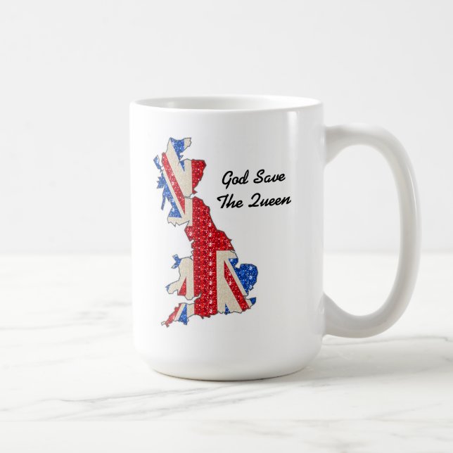Caneca De Café Mug UK Flag God Save The Queen (Direita)