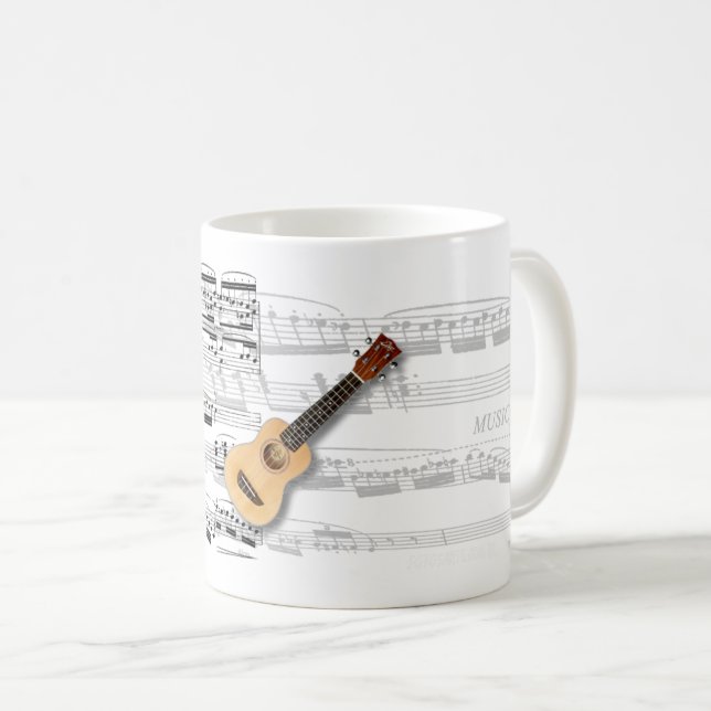Caneca De Café Mug Ukulele (Frente Esquerda)