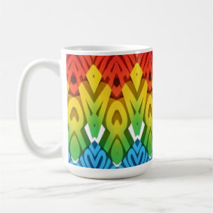Caneca De Café Mug, um design de padrão zigue colorido vibrante