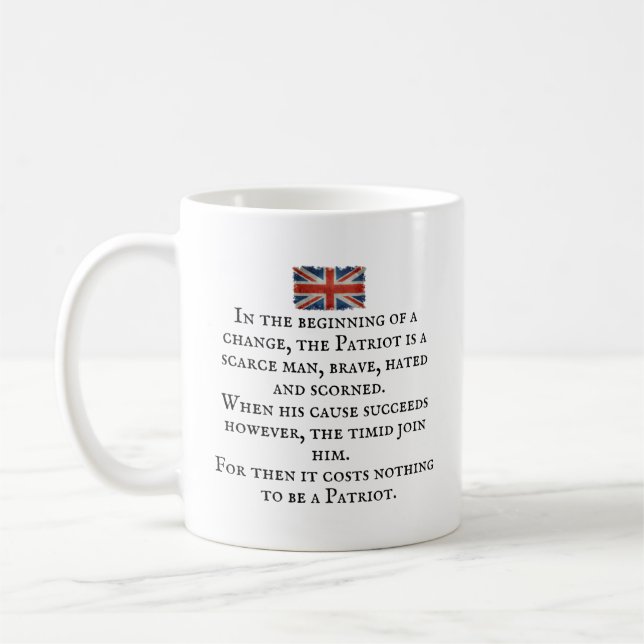 Caneca De Café Mug - Union Jack Flag Com Slogan Patriótico 14 (Esquerda)