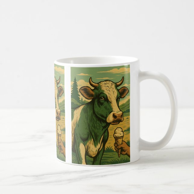 Caneca De Café Mug vache retro vert (Direita)