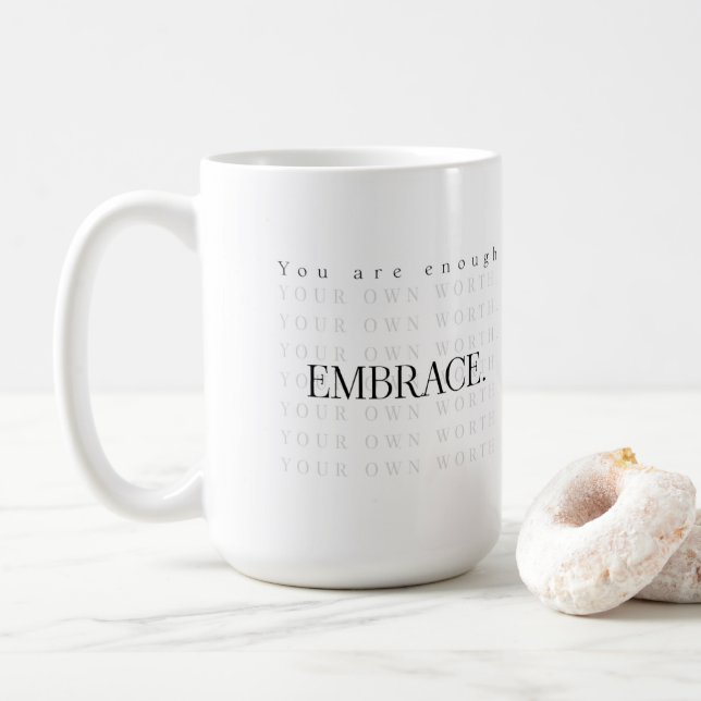 Caneca De Café Mug "Você Já É O Suficiente" - Abraça O Seu Valor (Com Donut)