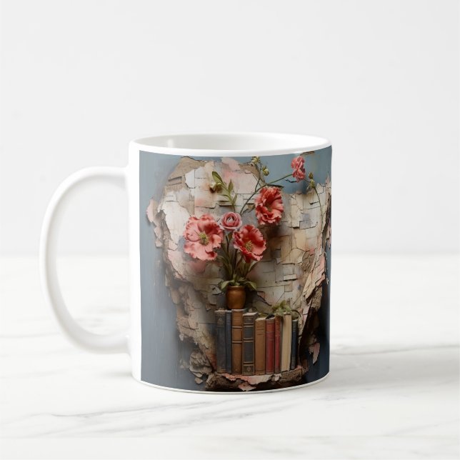 Caneca De Café Mug with book design (Esquerda)