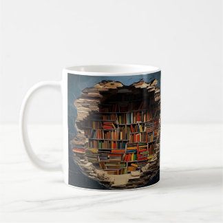 Caneca De Café Mug with book design