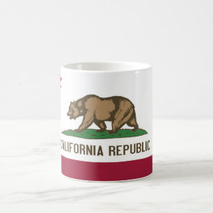 Caneca De Café Mug with Flag of California State - EUA
