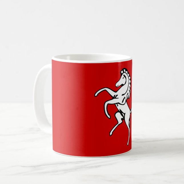 Caneca De Café Mug with Flag of Kent, Inglaterra (Frente Esquerda)