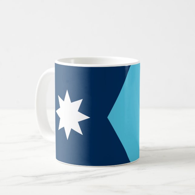 Caneca De Café Mug with Flag of Minnesota, USA (Frente Esquerda)
