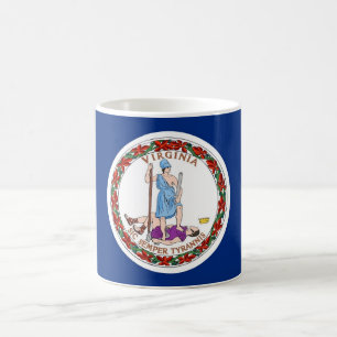 Caneca De Café Mug with Flag of Virginia State - EUA