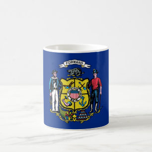 Caneca De Café Mug with Flag of Wisconsin State - EUA