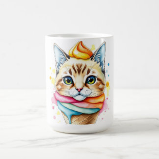 Caneca De Café Mug with ice-cream and cat