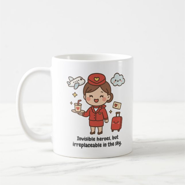 Caneca De Café Mug with kawaii stewardess  (Esquerda)