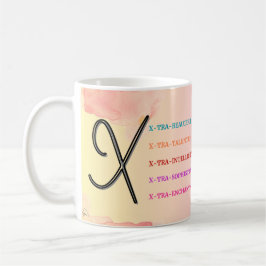 Caneca De Café Mug "X" inicial (11oz)