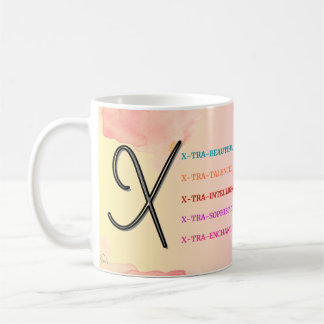 Caneca De Café Mug "X" inicial (11oz)